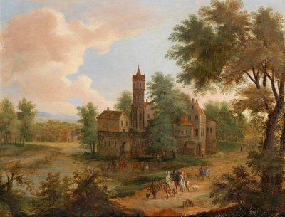 Landscape with a Hunting Party by Pieter Bouts